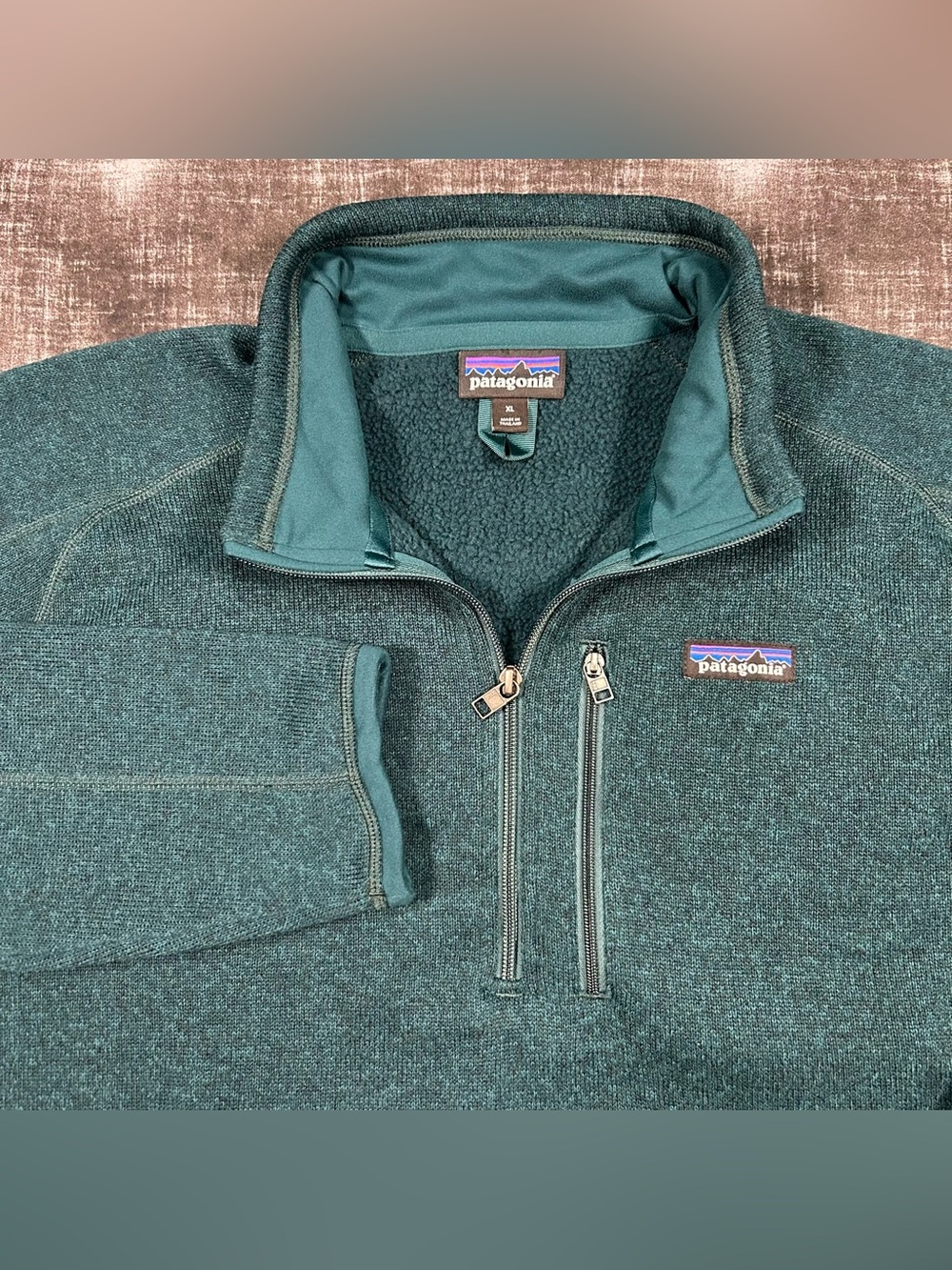 Patagonia Better Sweater Mens XL Dark Borealis Green Zip Fleece Pullover Jacket